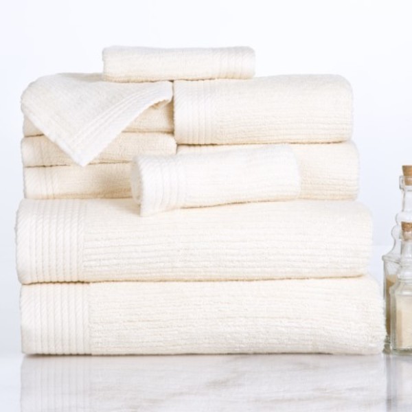 Hastings Home Hastings Home Ribbed 100 Percent Cotton 10 Piece Towel Set - Bone 341382NGZ